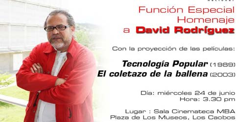  La Cinemateca Nacional realizar� homenaje a David Rodr�guez
