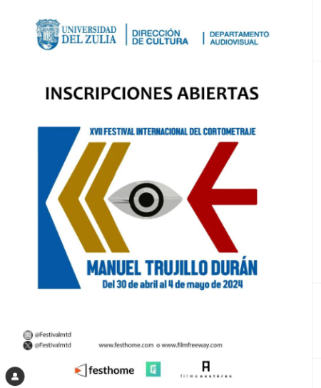 Festival Internacional del Cortometraje Manuel Trujillo Dur�n anuncia nueva edici�n