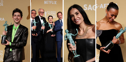 �C�nclave�, Timoth�e Chalamet, Demi Moore y Zoe Salda�a arrasaron en los SAG Awards 2025