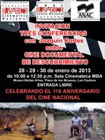 Conversatorios sobre Cine Documental, dictados por Joaqu�n Cort�s, celebrando el Dia del Cine Nacional en Venezuela