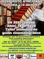 ANAC dictar� taller intensivo de gui�n cinematogr�fico