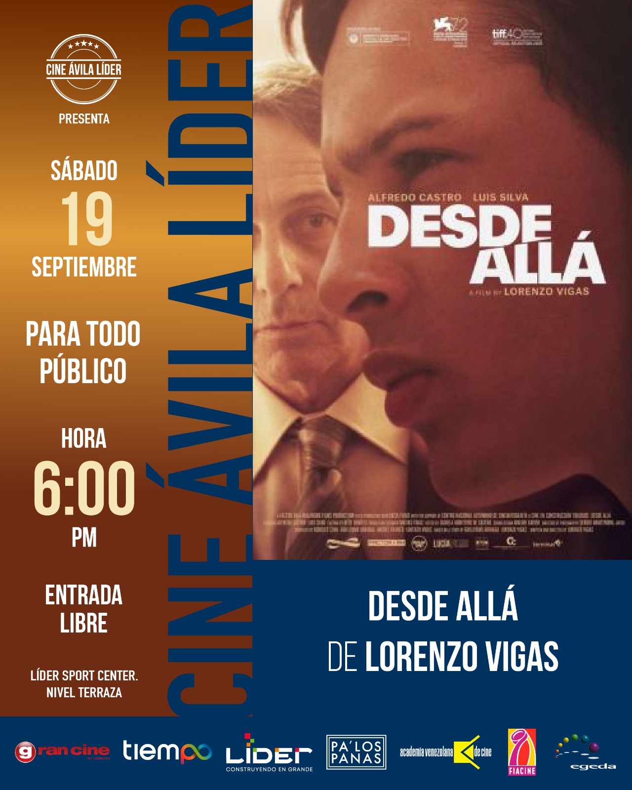 Desde allá (Cine Ávila Líder - Sábado 19/9/2026)